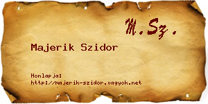 Majerik Szidor névjegykártya
